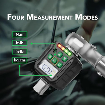 Digital Torque Wrench Adapter Set 1/2" Drive, Electric Wrenches, Snap on Digital Inch Pound Torque Wrench, 1/4", 3/8" Torque Adapter for Car, Motorcycle & Automotive - size: 1.1-22.1 Ft-lb/1.5-30 Nm