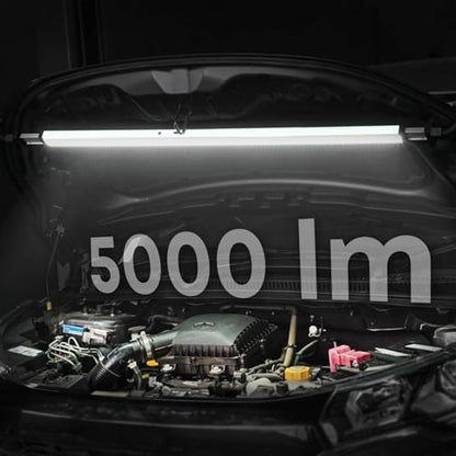Groz 5000 Lumen Rechargeable Under-Hood Light - Expandable 46.5"-68" Aluminum Work Light for Automotive Repair (55123) - color: Silver Housing