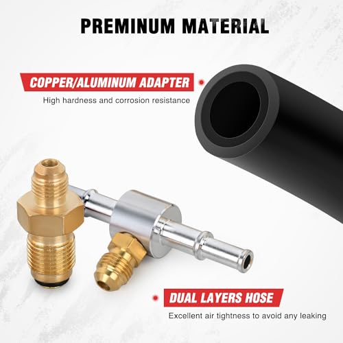 Nilight Fuel Pressure Tester Kit, 0-140 PSI Fuel Pressure Gauge with 9.49,7.89,6.30 Fuel Line Fittings, Master Fuel Injection Pressure Automotive Test Tool - color: Master B
