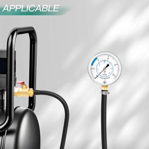 0-10" W.C Natural Gas or LP Gas Manifold Pressure Test Kit, with 40" Feet Hose, 1/8" NPT Fitting, Barbed Connection and Hex Bushing, for Kitchen and Industrial Equipment - size: 0-10" W.C