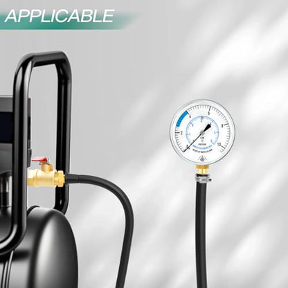 0-10" W.C Natural Gas or LP Gas Manifold Pressure Test Kit, with 40" Feet Hose, 1/8" NPT Fitting, Barbed Connection and Hex Bushing, for Kitchen and Industrial Equipment - size: 0-10" W.C