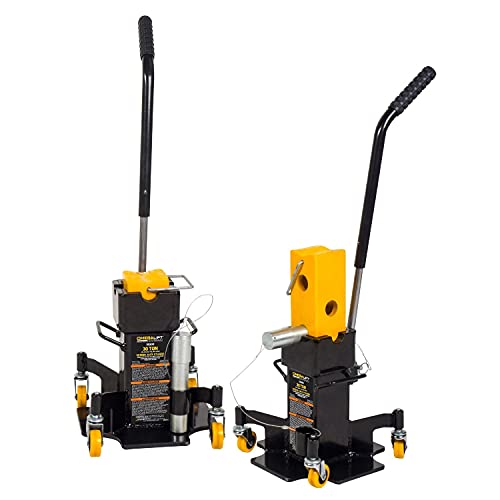 30 Ton Jack Stands - Pin Style Stand with Heavy Duty Welded Steel - 4-Caster Spider Design with Handle for Easy Positioning - Extra Safety Great for Auto Repair Garage Shop (33300)