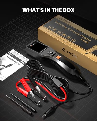 ANCEL PB60 Automotive Power Circuit Probe Tester 12-24V, All-in-One Electrical Diagnostic Tool with Component Activation, Short Finder, Digital Multimeter Ohmmeter Functions for Cars Trucks RVs ﻿ - color: Orange-Black
