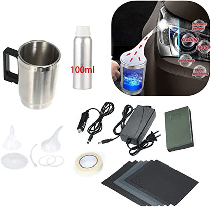 Headlight Restoration Kit, Car Headlight Glass Scratch Renovation Tool, Automobile Headlight Lens Polish Repair Tool with UV Block Coat to Remove Yellowing, Haze, Oxidation for Taillights, Foglights - size: L