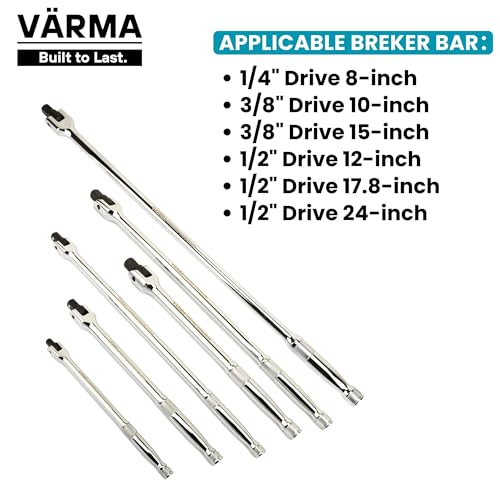 3/8" Breaker Bar Replacement Head Kit (2 PACK)– Advanced Washer-Tension Drive Head– Stays at Any Angle, No Flopping – CR-MO Breaker Bar Maintenance Pack with Drive Squares & Screws - size: 3/8" Drive