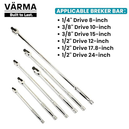 1/4" Breaker Bar Replacement Head Kit (2 PACK) – Advanced Washer-Tension Drive Head – Stays at Any Angle, No Flopping – CR-MO Breaker Bar Maintenance Pack with Drive Squares & Screws - size: 1/4" Drive