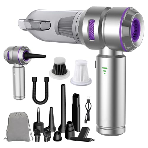 Handheld Car Vacuum Cordless, 22000PA Strong Suction Mini Vacuum Cleaner with Brushless Motor, 4-in-1 Portable Vacuum for Car Detailing, Home, Office & Travel, Silver Purple - color: Silver Purple