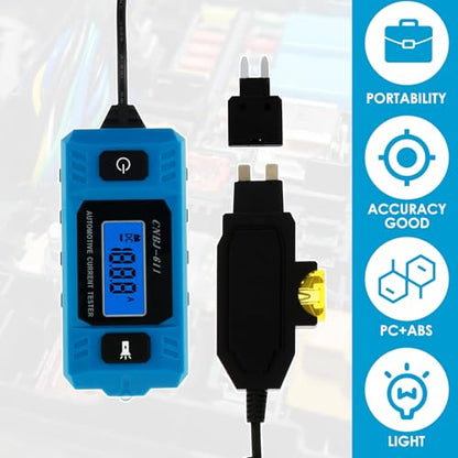 Automotive Circuit Fault Probe Tester, 20A 48V High-Precision Car Fuse Tester with Backlit LCD Display & LED Work Light, Professional Electrical System Diagnostic Tool for Cars, Trucks & RVs - color: Basic model