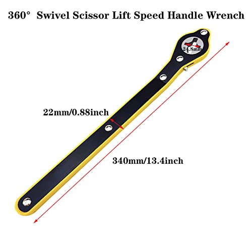 3Pcs Car Jack Wrench Set, 360° Swivel Labor-Saving Car Jack Ratchet Wrench Cross-shaped Hex-shaped Rhombus-shaped with Long Handle, Scissor Jack Lift Speed Handle Tool for Travel, Van, SUV & More
