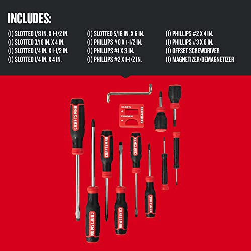 CRAFTSMAN Screwdriver Set, Bi-material, 12 Piece (CMHT65071N) - style: Old Version