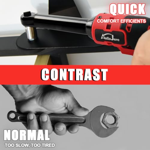Extended Cordless Electric Ratchet Wrench 65 ft-lbs 3/8" Drive Power Ratchet Tool Compatible with Milwaukee 18V Battery (No Battery) with 7pcs Socket, 1/4" Socket Adapter and 3" Extension