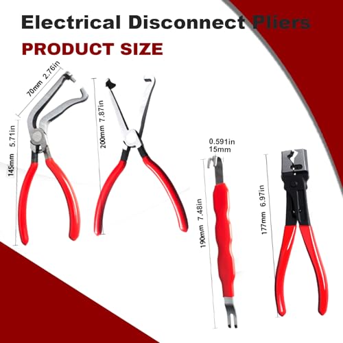 4Pcs Electrical Connector Removal Tool,Electrical Disconnect Pliers,Automotive Electrical Terminal Connector Separator Removal Tool,Electrical Disconnect Tool,Electrical Plug Connector Disconnect Tool