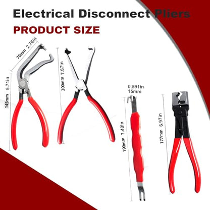 4Pcs Electrical Connector Removal Tool,Electrical Disconnect Pliers,Automotive Electrical Terminal Connector Separator Removal Tool,Electrical Disconnect Tool,Electrical Plug Connector Disconnect Tool