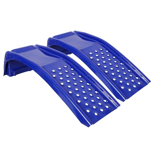 Heavy Duty Car Ramps Set of 2, Steel Auto Ramps 8000 LBS Capacity, Low Profile Car Ramps for Oil Change, Vehicle Service Ramp for Cars SUV & Light Trucks, 9" Lift Height (Blue) - color: Blue