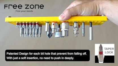 Free Zone 4 PCS Bit Organizer Set, 158-Hole 1/4" Hex Bit Toolbox Storage | Drive bit adapter & 1/2", 3/8", 1/4" socket holder compatible; anti-drop design; tools not included - color: 4 Color