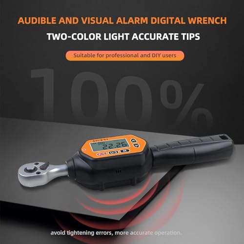 Digital Torque Wrench 1/4 Drive (7.37Ft/ 0.3-10 N.m)±2% High Accuracy Digital Torque Wrench with Buzzer and LED Flash Notification Four Units of Measure Torque Wrenches Digital - size: 1/4-10 Nm