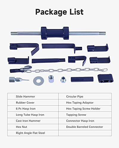 13LBS Dent Puller w/Slide Hammer Auto Body Truck Repair Automotive Hammer Puller Repair Frame Set with Carrying Case (18 PCS) - color: Blue, size: 18pcs