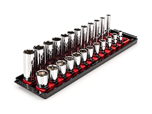 TEKTON 3/8 Inch Drive 6-Point Socket Set, 24-Piece | SHD91215 - size: 24-Piece (5/16-3/4 in.), style: Standard
