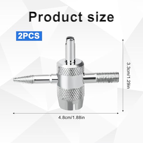 Gosknor 2pcs 4-Way Valve Core Tools, 4-in-1 Tire Valve Tool Valve Stem Core Remover Tire Valve Stem Puller Valve Stem Removal Tool for Bicycle Bike Automobile Car