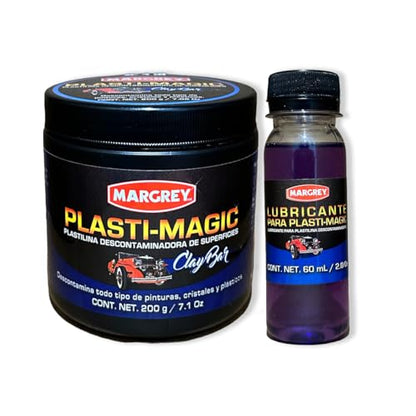 Margrey Plasti-Magic Clay Bar Lubricant Kit, 7.1 oz Clay Bar and 2 oz Lubricant