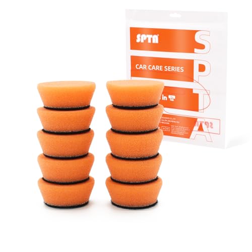 SPTA PRO Orange Heavy-Cut Mini Polishing Foam Pad, 10Pcs 1.3inch/32mm Sponge Polishing Buffing Pads, Car Foam Detail Polishing Pad Kit for Car Detail Polishing, Small Area Polishing -FF101-10 - color: 10Pcs Orange T140 Heavy-Cut Polishing Pad, size: 1 Inc