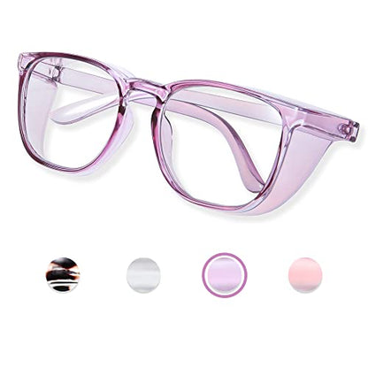 Anti Fog Safety Glasses for Women, Safety Goggles for Nurse, Protective Eyewear, Blue Light Blocking & UV Protection - color: Purple