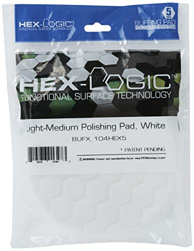 Chemical Guys, Hex-Logic Light-Medium Polishing Pad, White, 5.5 in for 5 in - size: 5.5 Inch Pad (1 Pack), style: Light Cutting