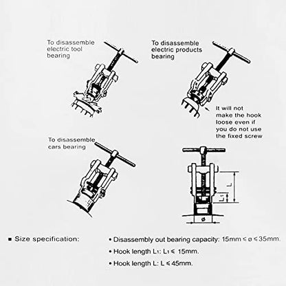 Adjustable Two Jaw Bearing Gear Puller Remover Tool, 2 Inch Carbon Steel Pump Removing Kit for Motorcycle (2 Inch)