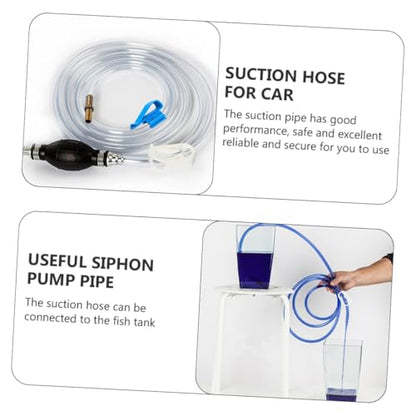 Manual Suction Hose Kit for Car and Water Transfer, Sturdy Siphon Pump with Guide Oil Tube, Practical Water Suction Hose for Automotive and Aquarium Use