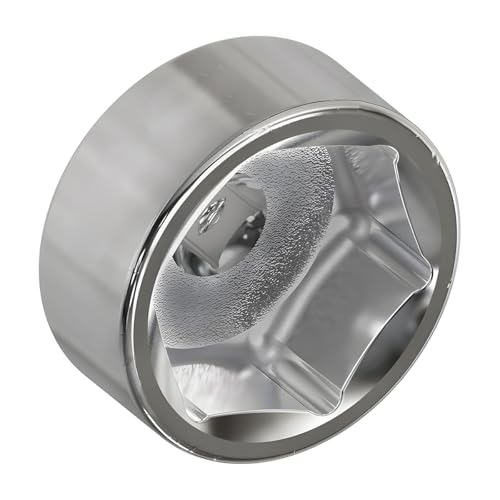 HZEL Car Oil Filter Socket, 32mm 6-Point Vehicle Fuel Pan Wrench Removal Tool, 3/8 Inch Heavy Duty Steel Automotive Drive Oilfilter Cap Accessories Compatible with LaCrosse Captiva Cobalt