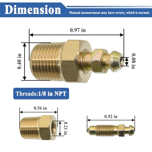 4 Sets Bleeder Screws 1/8" NPT, 1/8"-27 Threads with 1/4"-28 Bleeder Screws | Brass material, Brake bleeder valves, Coolant bleeder screw repair kit, For vehicles brake system