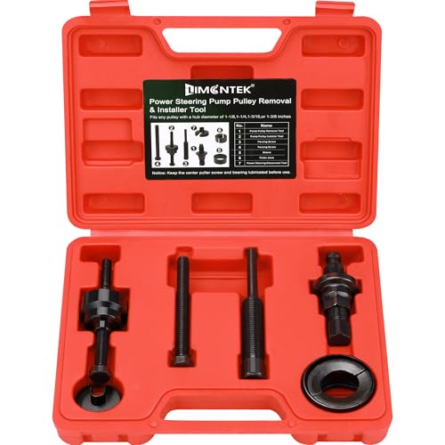 Power Steering Pulley Puller Installer Tool, Power Steering Pump Pulley Removal Tool Compatible with Ford, GM, VW and Chrysler Vehicles - color: red