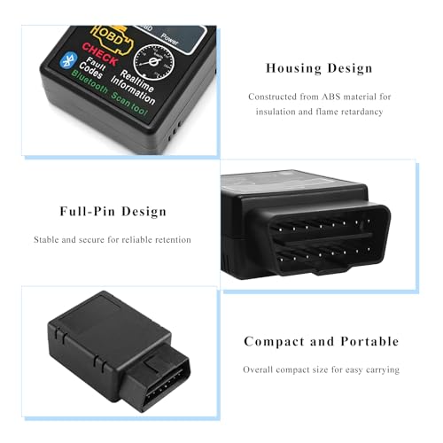 Bluetooth OBD2 Scanner for Car, Wireless Check Engine Light Code Reader Diagnostic Scan Tool with Exclusive App, Professional OBD II Scanner Read and Clear Error Codes