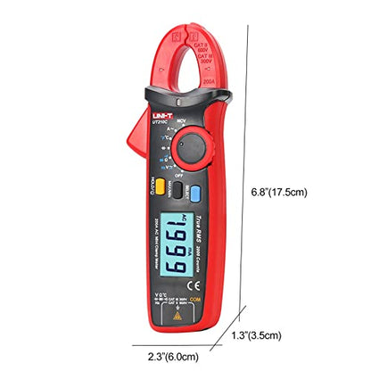 UNI-T Digital Clamp Meter UT210C AC/DC Voltmeter AC Amp Meter Clamp Multimeter Tester Continuity Tester Capacitor Mini Current Meter HVAC Tool - size: UT210C
