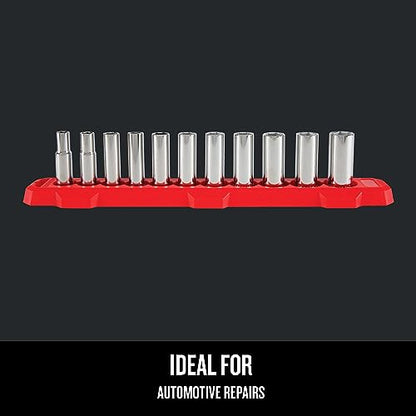 CRAFTSMAN Socket Set, Metric, 3/8" Drive, 6 Pt., 11Piece (CMMT12045) - size: 3/8" in, style: Metric