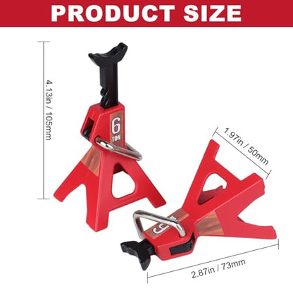 2-Pack RC Car Scale Jack Stands Metal 6 Ton Repairing Tool for 1/10 RC Crawler Truck TRX-4 Trx4 Axial SCX10 Wraith Gelande Tamiya CC01 RC4WD D90