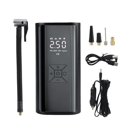 Digital Air Pump with LED Light Wireless Tire Inflator Air Compressor Portable Tire Pressure Gauge LCD Display 150PSI 120W(C) - color: C