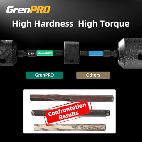 GRENPRO Torx Bit Set 29pcs Impact Driver Bit Set, S2 Steel Torx Screwdriver Sets, Tamper Proof Star Bits Sets, Star Screwdriver 1"&2" Long (TT7-TT40) Torque Security Bits with Magnetic Bit Holder - size: T7-T40(1"&2"*29pcs)