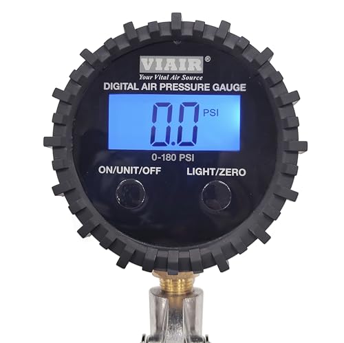 VIAIR 00042 Digital Tire Inflation Gun with 2.5" Gauge and Carry Bag, Black