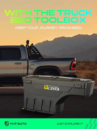 YHTAUTO Driver Side Truck Bed Storage Tool box Compatible with 2015-2023 Chevrolet Colorado & GMC Canyon, 2019-2021 Fits 74" Bed, Lockable Swing Waterproof Wheel Well Toolbox - size: Driver Side, style: 2015-2021