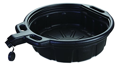 Groz 41960 4.25 Gallon Oil Drain Pan - with Spout Cap, Durable HDPE Construction, Spill-Proof Design for Auto Shops and Garages, Black Color - size: 4 Gallon, Black