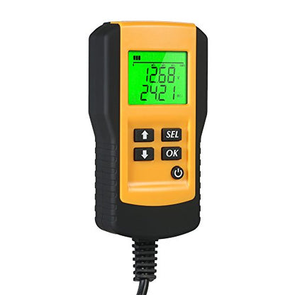 12V Car Battery Analyzer LCD Digital Automotive Vehicle Battery Diagnostic Tester Tool with Clamps CCA Value Voltage Resistance Status