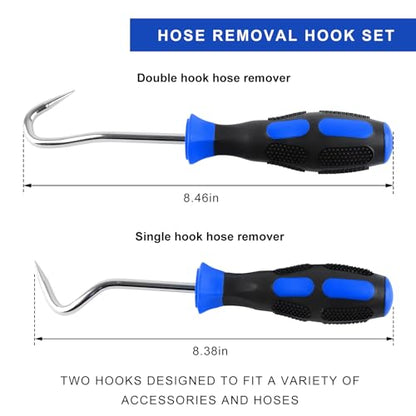 2 PCS Hose Removal Hook Set, 8 Inch Gasket Hook & Pick Tool Vehicle Radiator Hose Remover, Mini Pick Hooks Puller Remover for Hoses O-Rings Gaskets, Car Accessories