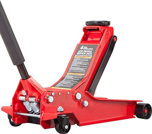 BIG RED AT84007R Torin Hydraulic Low Profile Service/Floor Jack with Dual Piston Quick Lift Pump, 4 Ton (8,000 lb) Capacity, Red - size: 4 Ton (8,000 lb) dual pump quick lift, style: Steel