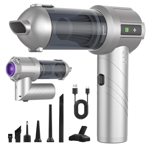 car Vacuum Portable Cordless, 18000PA Brushless Motor Hand Held Vacuum,Air Duster, 120W High Power Mini Vacuum Cleaner Foldable with LED Screen for Home, Car, Office, Pet