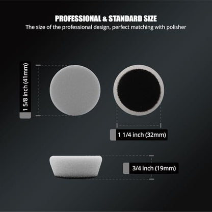 SPTA PRO Gray Mini Ultra-Fine Finishing Polishing Pads, 10Pcs 1.3inch/32mm Sponge Polishing Buffing Pads, Car Foam Detail Polishing Pad Kit for Car Detail Polishing, Small Area Polishing -FF103-10 - color: 10Pcs Gray Ultra-Fine Finishing Pad, size: 1 Inch