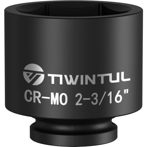 2-3/16'' Impact Socket 1" Drive, Deep 6 Point for Semi Truck | Large Impact Socket, CR-MO Weighted Big Socket, Heavy Duty 1 Inch Socket for Hydraulic Cylinder, Oil Rig & Rail Equipment - size: 2-3/16"(1 PCS)