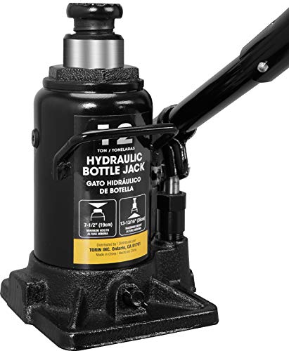 Torin 12 Ton (24,000 LBs) Hydraulic Car Bottle Jack for Auto Repair and House Lift, Black, AT91207AB