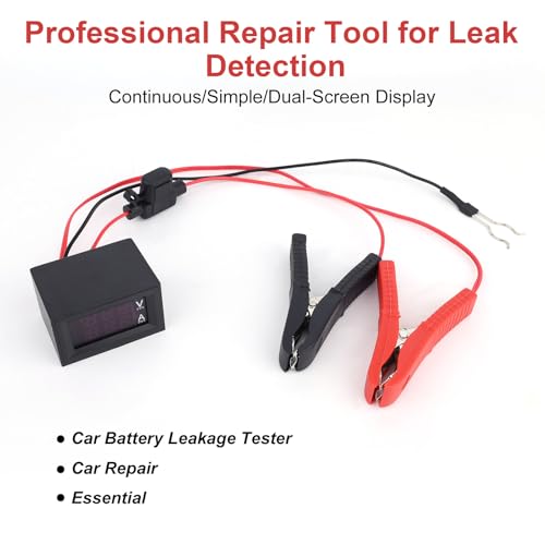 Automotive Battery Drain Tester, Car Alternator Relay Tester with Digital Voltage Display & Clips 12V Auto Leakage Detector to Detect Hidden Drain Issues on Cars Trucks SUV Tools