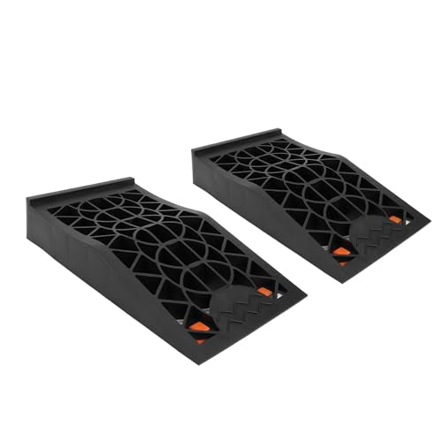 Heavy Duty Low Profile Car Ramps - 2.44in Lift Tire Ramps for Vehicle Maintenance, Safe Lifting & Portable Design